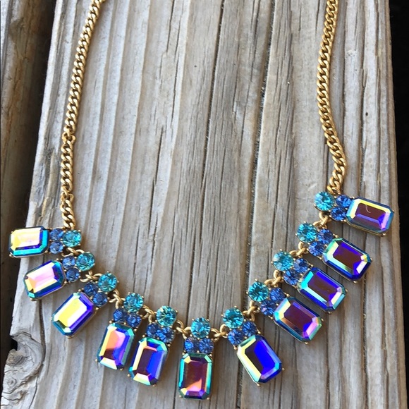 J. Crew Jewelry - J Crew RARE Blue Brûlée Chunky Drop Necklace!